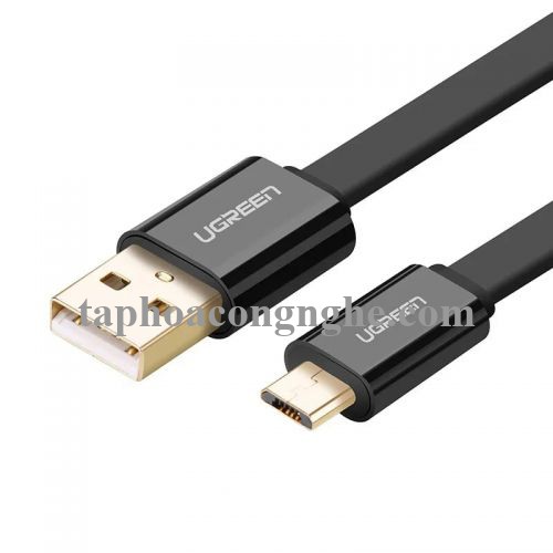 Ugreen 30675 0.5M màu Đen Cáp sạc truyền dữ liệu USB 2.0 sang MICRO USB dáng dẹt US118 30030675